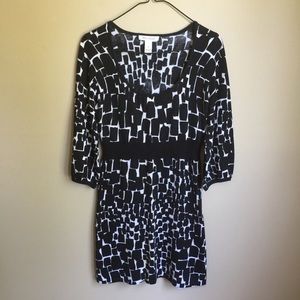 White House Black Market Black/White Sweater Dress